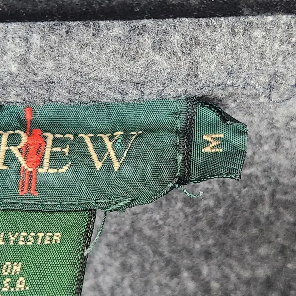 VINTAGE J CREW Sweater Mens Medium Gray 90s Oarsman MADE IN USA Half Zip Comfy